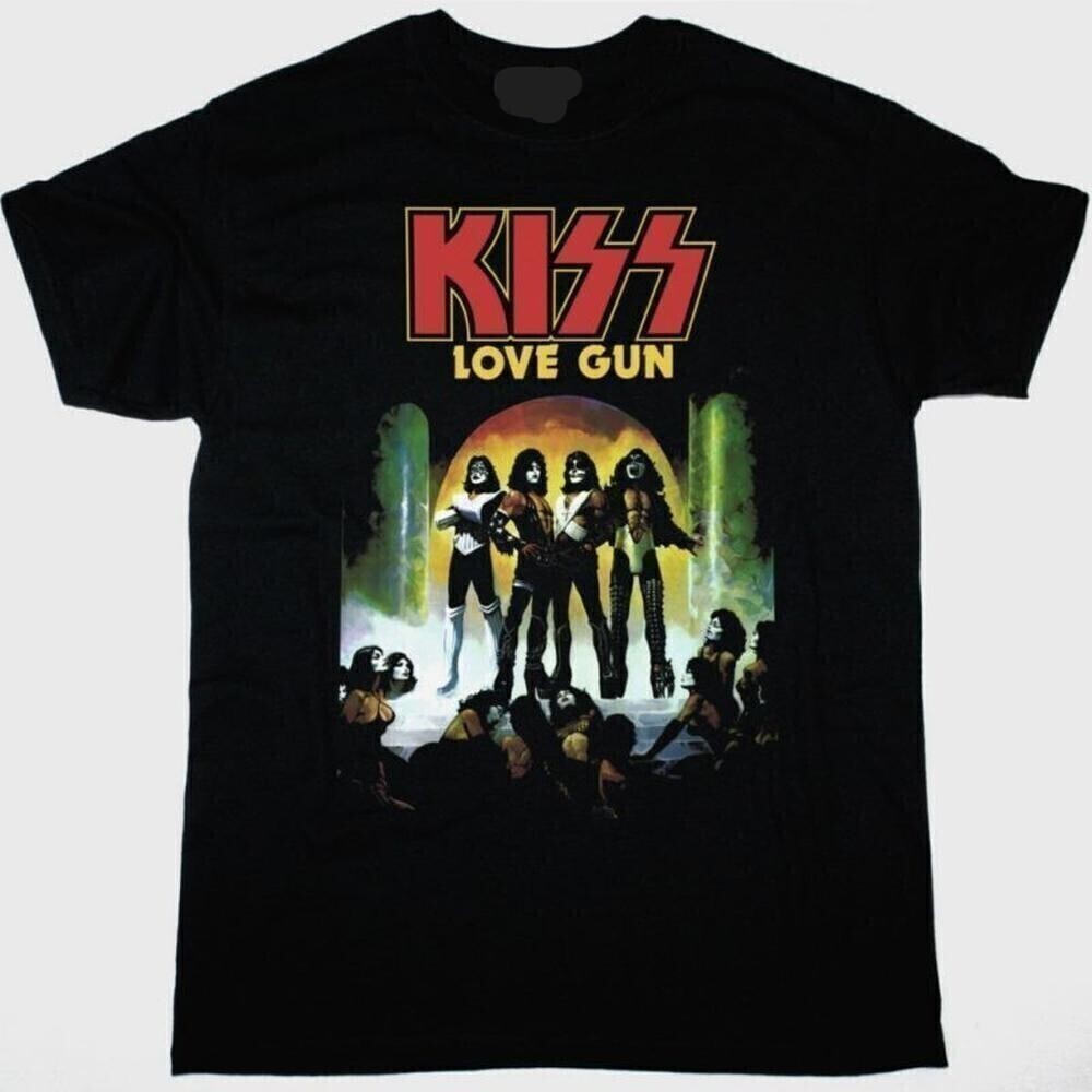 Kiss Love Gun Classic Rock Band New Black Fan T-Shirt
